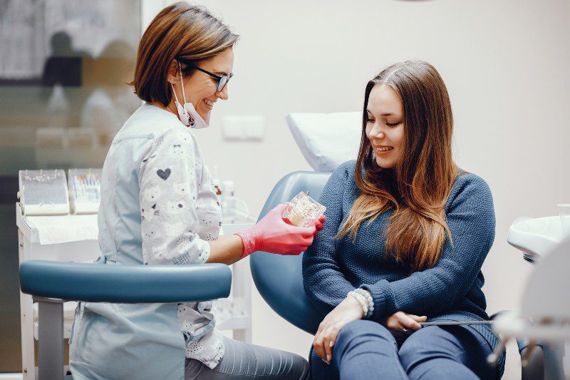 Dentist explaining a dental treatment plan to a patient