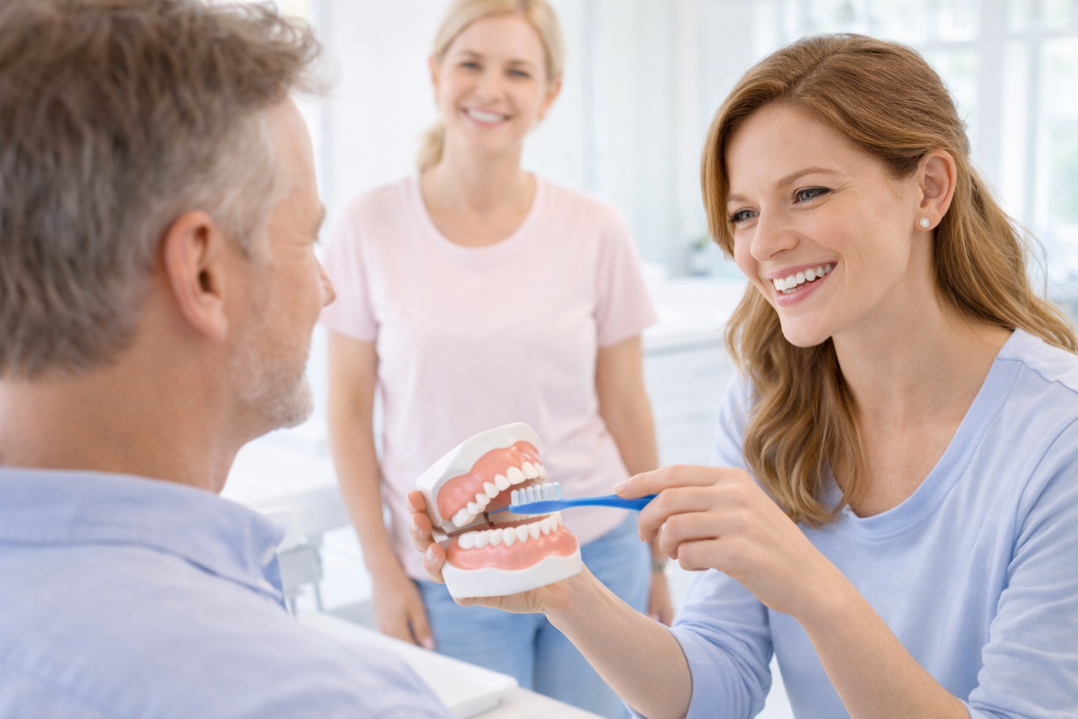 a man and girl is visit clinic